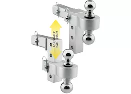 Smittybilt 6 inch adj alum drop hitch with reversible 2 in and 1 7/8 in steel balls. load rating max 6k lbs