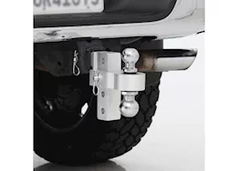 Smittybilt 6 inch adj alum drop hitch with reversible 2 in and 1 7/8 in steel balls. load rating max 6k lbs