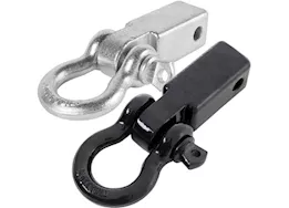 Smittybilt 2in receiver mounted d-ring shackle; 3/4in 4.75 ton rating; black