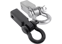 Smittybilt 2in receiver mounted d-ring shackle; 3/4in 4.75 ton rating; black