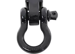 Smittybilt 2in receiver mounted d-ring shackle; 3/4in 4.75 ton rating; black