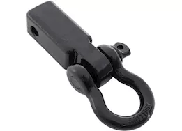 Smittybilt 2in receiver mounted d-ring shackle; 3/4in 4.75 ton rating; black