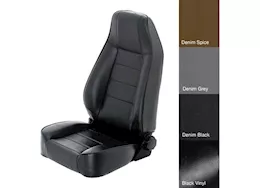 Smittybilt 76-18 cj & wrangler cj/yj/tj/lj seat - front - factory style replacement w/ recliner - vinyl black