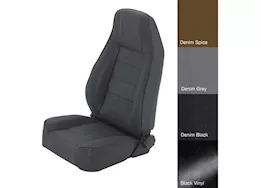 Smittybilt 76-18 cj & wrangler cj/yj/tj/lj seat - front - factory style replacement w/ recliner - denim black