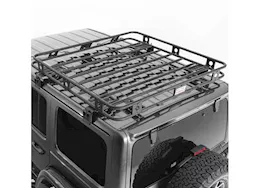 Smittybilt 18-c wrangler jl 4dr defender rack welded one-pc roof rack; textured black powder coat