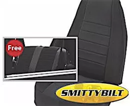 Smittybilt 91-95 wrangler yj neoprene front and rear seat cover kit; black/black