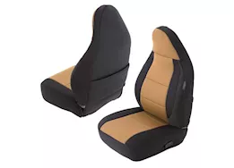 Smittybilt 97-02 tj neoprene front and rear seat cover kit; black/tan