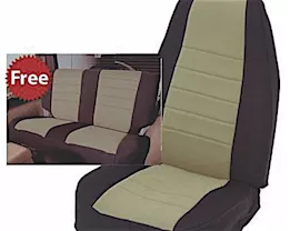 Smittybilt 97-02 tj neoprene front and rear seat cover kit; black/tan