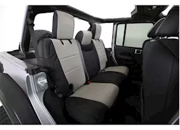 Smittybilt 18-c wrangler jl 4dr neoprene front and rear seat cover set; non-rubicon models; black/gray