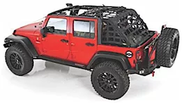 Smittybilt 07-18 wrangler jk 4dr cres2 cargo restraint system; 2in nylon webbing; black