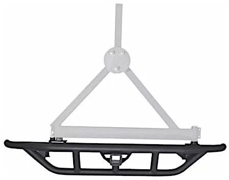 Smittybilt 87-06 wrangler yj/tj/lj src mid width rear tubular bumper w/hitch & tire carrier mount stud;text blk