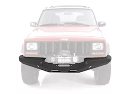 Smittybilt 84-01 cherokee xj 2/4 dr xrc rock crawler winch front bumper w/d-ring mounts; black textured