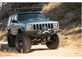 Smittybilt 84-01 cherokee xj 2/4 dr xrc rock crawler winch front bumper w/d-ring mounts; black textured