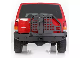 Smittybilt 84-01 cherokee (xj) 2/4 door xrc rear bumper w/hitch & tire carrier - black textured