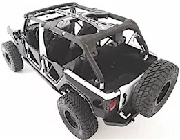 Smittybilt 11-18 wrangler jk 4dr src 6-pc roll cage kit; satin black powdercoat