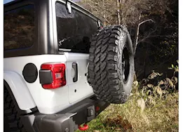 Smittybilt 18-c jeep wrangler jl spare tire relocation bracket; fits up to 35in tire