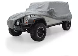 Smittybilt 07-18 wrangler jk 4dr full climate jeep cover w/storage bag; gray