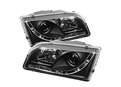 Spyder Automotive 97-03 S40 PROJECTOR HEADLIGHTS-DRL-BLACK-HIGH H1 (INCLUDED)-LOW H1 (INCLUDED)