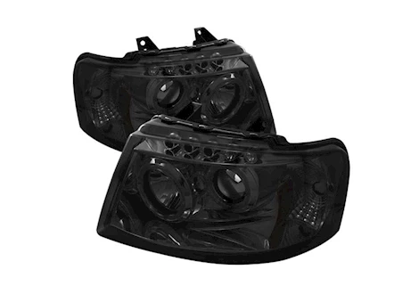 Spyder Automotive 03-06 EXPEDITION PROJECTOR HEADLIGHTS-LED HALO-LED ( REPLACEABLE LEDS )-SMOKE