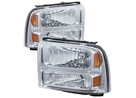 Spyder Automotive 05-07 f250/f350/f450 sd crystal headlights-chrome driver/passenger Main Image