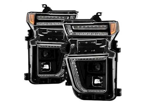 Spyder Automotive 20-23 SILVERADO 2500/3500 HD FACTORY HALOGEN MODEL PROJECTOR HEADLIGHTS BLACK