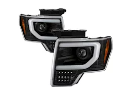 Spyder Automotive 13-14 f150 (factory xenon model only) light bar projector headlights black