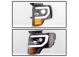 Spyder Automotive 13-14 f150 (factory xenon model only) light bar projector headlights black