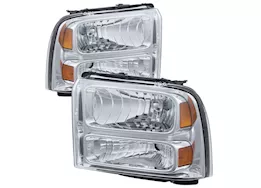 Spyder Automotive 05-07 f250/f350/f450 sd crystal headlights-chrome driver/passenger