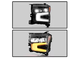 Spyder Automotive 22-c silverado 1500 (zr2 white led drl) full led headlight - oe black left
