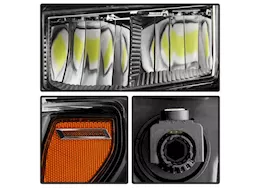 Spyder Automotive 22-c silverado 1500 (zr2 white led drl) full led headlight - oe black left