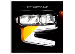 Spyder Automotive 22-c silverado 1500 (zr2 white led drl) full led headlight - oe black left