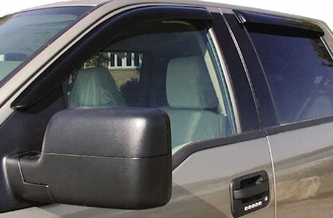 Stampede Tape-Onz Smoke Sidewind Deflectors - 4-Piece Set for Double Cab Main Image