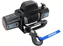 Superwinch Sx12sr winch; 12000 lbs; 12 vdc; 3/8 in x 80ft synthetic rope; 6.0 hp