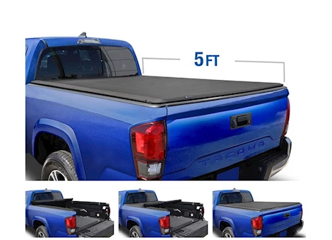 Tyger Auto 05-15 TACOMA 5FT FLEETSIDE T1 SOFT ROLL UP TRUCK BED TONNEAU COVER