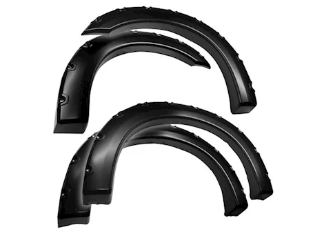 Tyger Auto 99-07 F250/F350 SUPER DUTY PAINTABLE SMOOTH MATTE BLK POCKET STYLE FENDER FLARE SET,4 PIECE