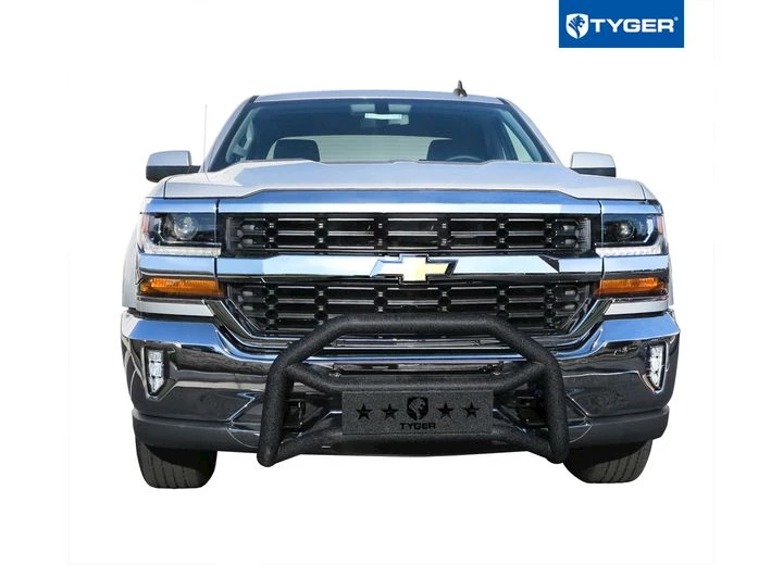 Tyger Auto 07-18 silverado/sierra 1500 front bumper guard txt black light mount bull bar Main Image