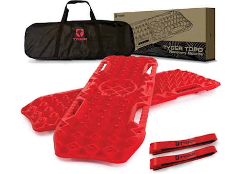 Tyger Auto UNIVERSAL TOPO  OFF-ROAD RECOVERY BOARDS EXTRA WIDE PAIR SET RED