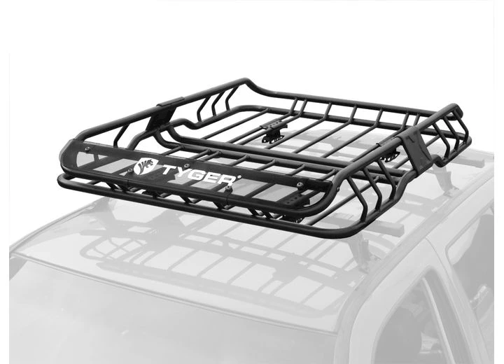 Tyger Auto Heavy duty roof mounted cargo basket rack l47in x w37in x h6in w/wind fairing Main Image