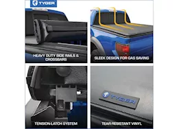 Tyger Auto 17-c ridgeline 5.4ft soft roll up tonneau cover textured black
