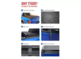 Tyger Auto 16-c tacoma 5ft alloy hardtop tonneau cover textured black