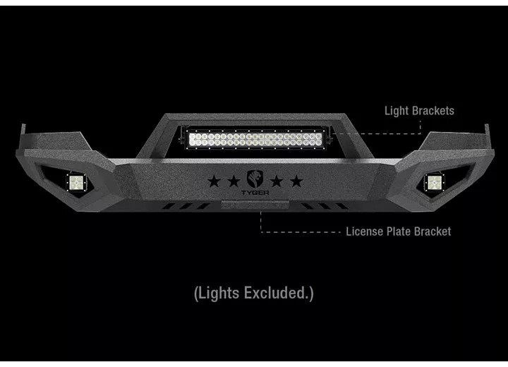 Tyger Auto 13-18 ram 1500(excl rebel/warlock)(19-21 classic)tyger fury front bumper kit txt blk rock crawler