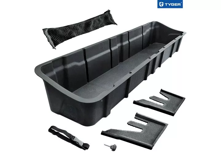 Tyger Auto 15-c f150(excl xl/xlt)/17-20 f250/f350/f450/f550 crew cab rear underseat storage box blk organizer