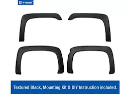 Tyger Auto 07-13 silverado 1500 5.8ft paintable fine-txt matte blk factory style fender flare set,4 piece