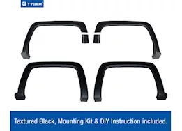 Tyger Auto 15-18 silv/sierra 1500/15-19 silv/sierra 2500/3500 matte blk factory style fender flare set,6 piece