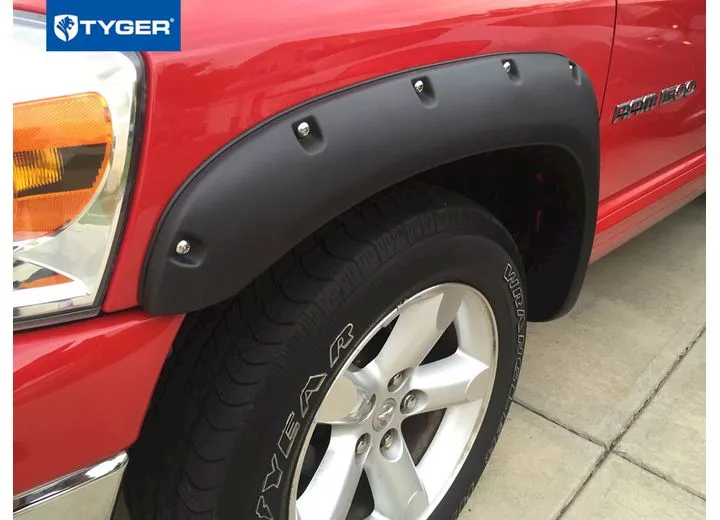 Tyger Auto 02-08 ram 1500/03-09 ram 2500/3500 fine-txt matte blk pocket style fender flare set,4 piece