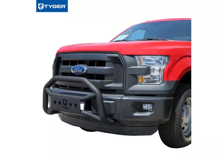 Tyger Auto 04-c f150(excl raptor/ecoboost)front bumper guard txt black light mount bull bar