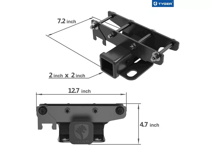 Tyger Auto 18-c wrangler hitch & cover kit factory style 2 in rear receiver hitch tow towing trailer hitch