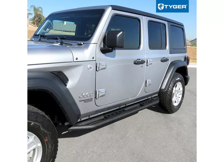 Tyger Auto 18-c wrangler 4dr star armor kit txt black running boards