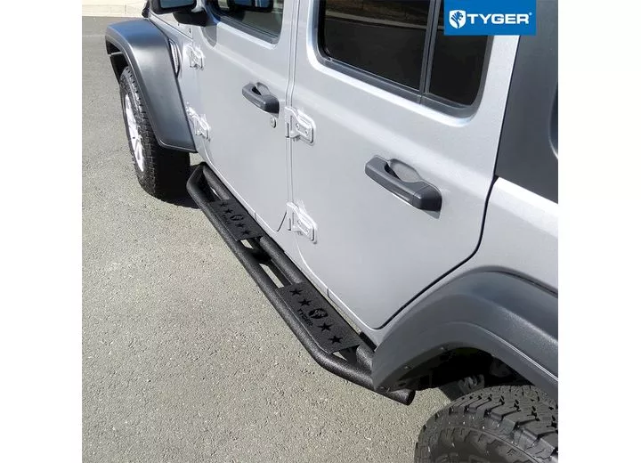 Tyger Auto 18-c wrangler 4dr star armor kit txt black running boards