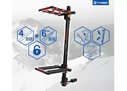 Tyger Auto Folding hitch-mounted ski/snowboard rack 6 pair skis or 4 snowboards